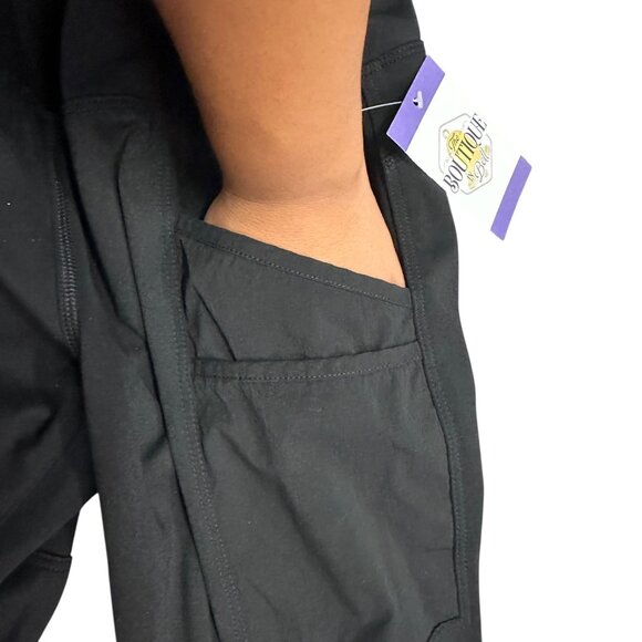 Carhartt Womens XS 0-2 Black Fitted Utility Leggings Stretch Zip Pockets Logo - Picture 10 of 13